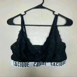 Cacique Black Lace Wireless Bra Sz 18/20